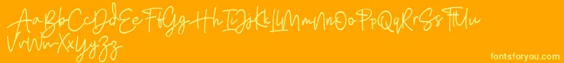 Bratarini FREE Font – Yellow Fonts on Orange Background