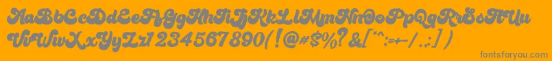 Bratsy Script Demo Font – Gray Fonts on Orange Background