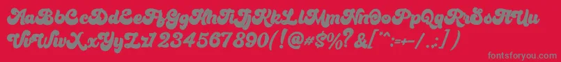 Bratsy Script Demo Font – Gray Fonts on Red Background