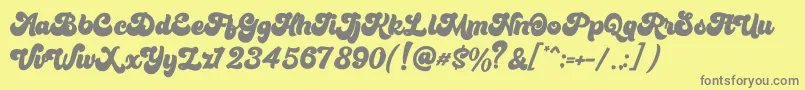 Bratsy Script Demo Font – Gray Fonts on Yellow Background