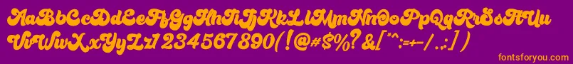 Bratsy Script Demo Font – Orange Fonts on Purple Background