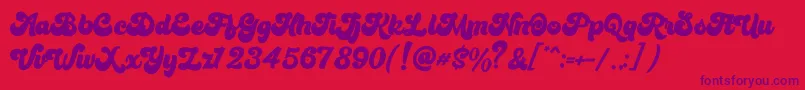 Bratsy Script Demo Font – Purple Fonts on Red Background