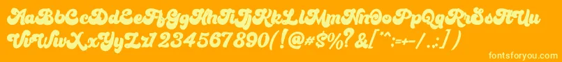 Bratsy Script Demo Font – Yellow Fonts on Orange Background