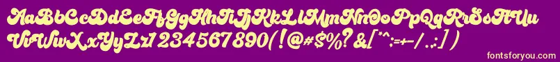 Bratsy Script Demo Font – Yellow Fonts on Purple Background