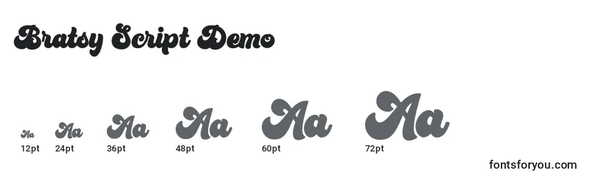 Bratsy Script Demo Font Sizes