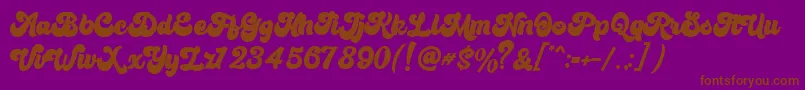 Bratsy Script Demo Font – Brown Fonts on Purple Background