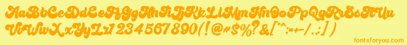 Bratsy Script Demo Font – Orange Fonts on Yellow Background