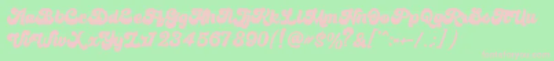 Fonte Bratsy Script Demo – fontes rosa em um fundo verde