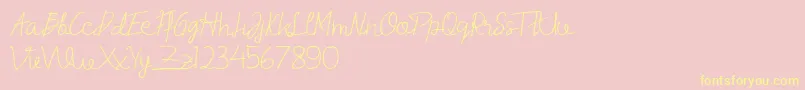 Bravani Font – Yellow Fonts on Pink Background