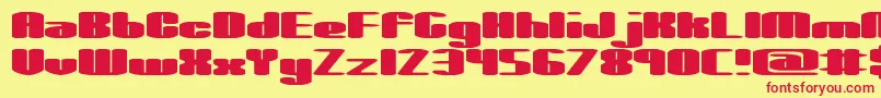 SpaciousBrk Font – Red Fonts on Yellow Background