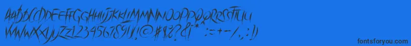 Brave Heart-Schriftart – Schwarze Schriften auf blauem Hintergrund