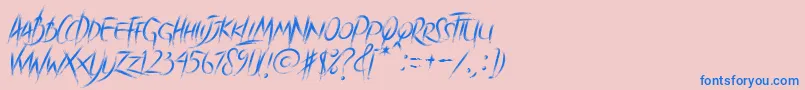 Brave Heart-Schriftart – Blaue Schriften auf rosa Hintergrund