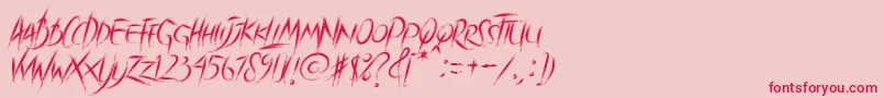 Brave Heart-Schriftart – Rote Schriften auf rosa Hintergrund