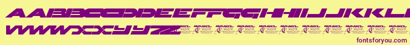 Brawl Font – Purple Fonts on Yellow Background