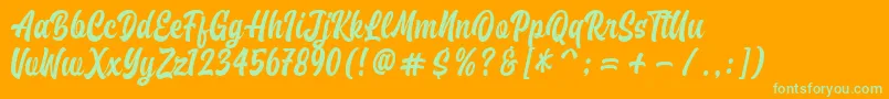 Brayles Font – Green Fonts on Orange Background