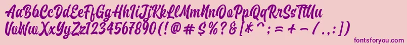 Brayles Font – Purple Fonts on Pink Background