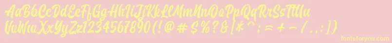 Brayles Font – Yellow Fonts on Pink Background