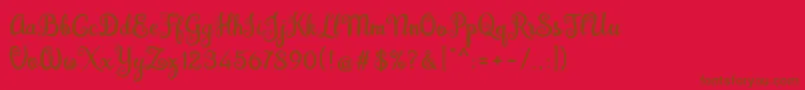 Czcionka Brazilian Script Fill – brązowe czcionki na czerwonym tle
