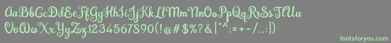 Fonte Brazilian Script Fill – fontes verdes em um fundo cinza