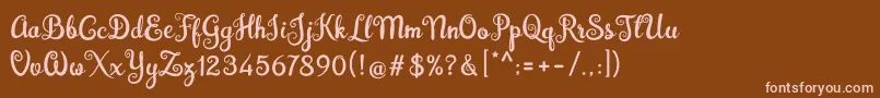 Brazilian Script Fill Font – Pink Fonts on Brown Background