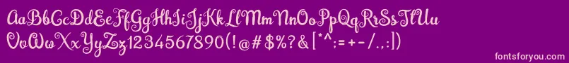 Weitere Informationen zur Brazilian Script Fill-Schriftart Brazilian Script Fill-Schriftart – Rosa Schriften auf violettem Hintergrund