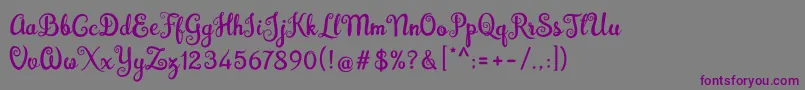 Шрифт Brazilian Script Fill – фиолетовые шрифты на сером фоне