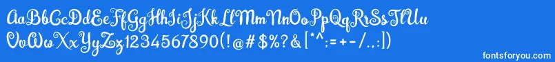 Brazilian Script Fill Font – White Fonts on Blue Background