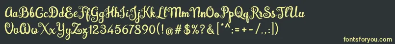 Шрифт Brazilian Script Fill – жёлтые шрифты на чёрном фоне