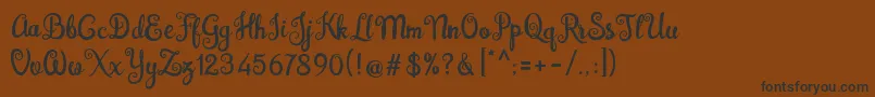 Brazilian Script Fill Font – Black Fonts on Brown Background