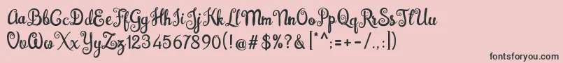 Brazilian Script Fill Font – Black Fonts on Pink Background