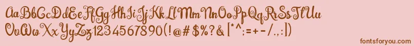 Brazilian Script Fill Font – Brown Fonts on Pink Background