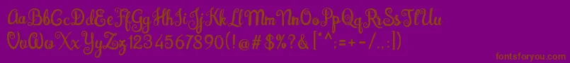 Fonte Brazilian Script Fill – fontes marrons em um fundo roxo