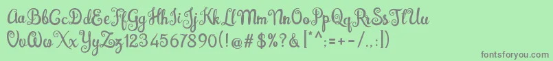 Brazilian Script Fill Font – Gray Fonts on Green Background