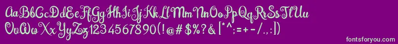 fuente Brazilian Script Fill – Fuentes Verdes Sobre Fondo Morado