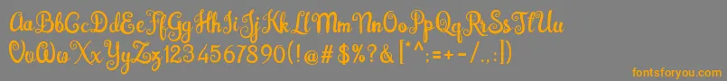 Brazilian Script Fill Font – Orange Fonts on Gray Background