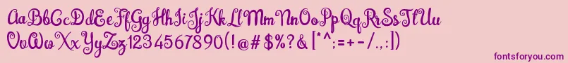 Brazilian Script Fill Font – Purple Fonts on Pink Background