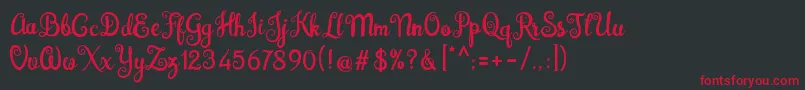 Brazilian Script Fill Font – Red Fonts on Black Background