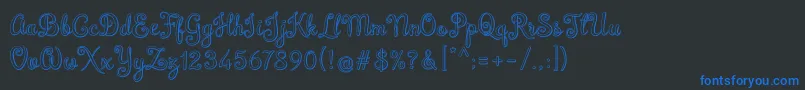 Brazilian Script Font – Blue Fonts on Black Background