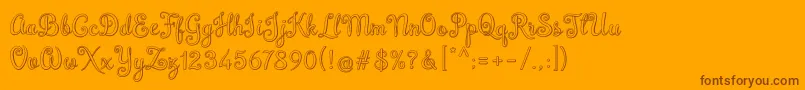 Brazilian Script Font – Brown Fonts on Orange Background