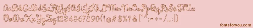 Brazilian Script Font – Brown Fonts on Pink Background