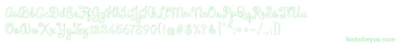 Brazilian Script Font – Green Fonts on White Background