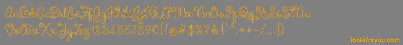 Brazilian Script Font – Orange Fonts on Gray Background