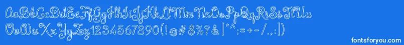 Brazilian Script Font – White Fonts on Blue Background