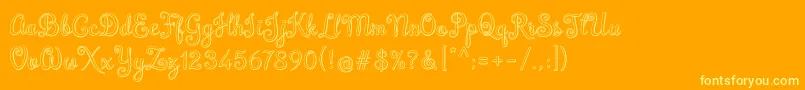 Brazilian Script Font – Yellow Fonts on Orange Background