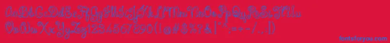 Brazilian Script Font – Blue Fonts on Red Background