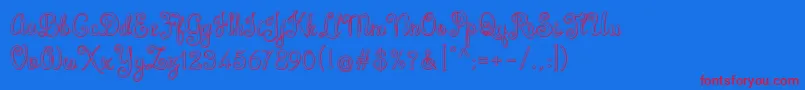 Brazilian Script Font – Red Fonts on Blue Background