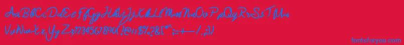 Brazillian demo Font – Blue Fonts on Red Background