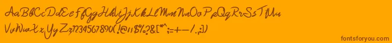 フォントBrazillian demo – オレンジの背景に茶色のフォント