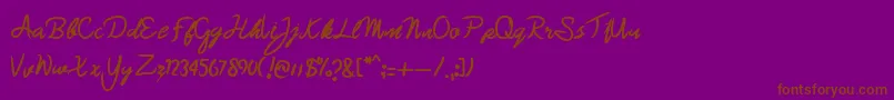 Brazillian demo Font – Brown Fonts on Purple Background