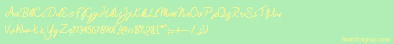 Brazillian demo Font – Yellow Fonts on Green Background
